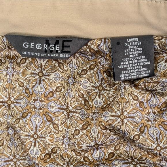 George by Mark Eisen Car Coat Jacket Y2K Lined Toggle Close Pockets Beige Tan XL - Picture 9 of 14